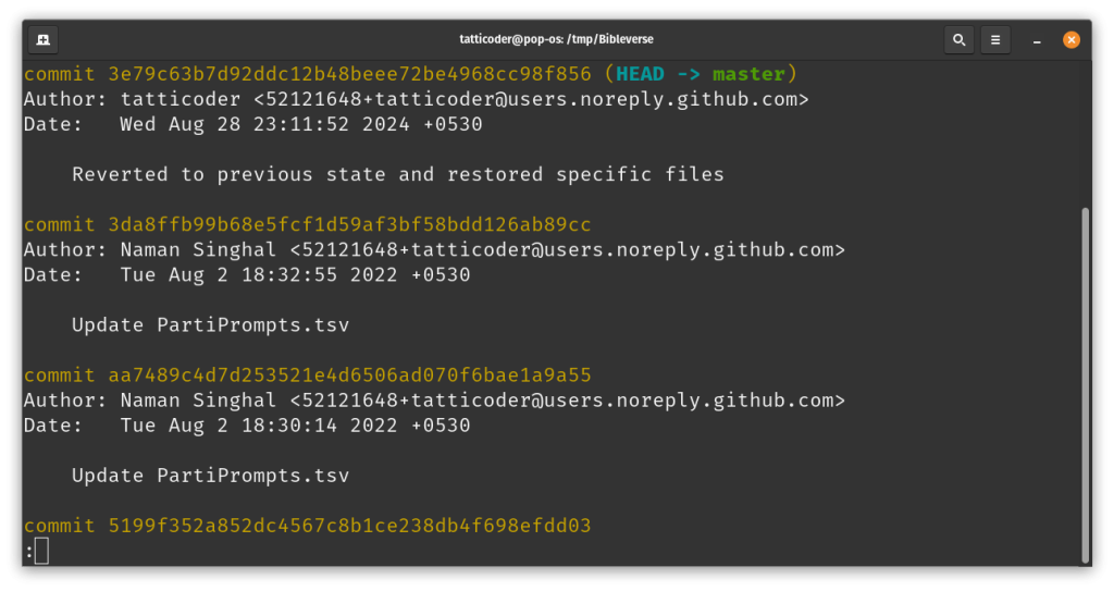 git log status