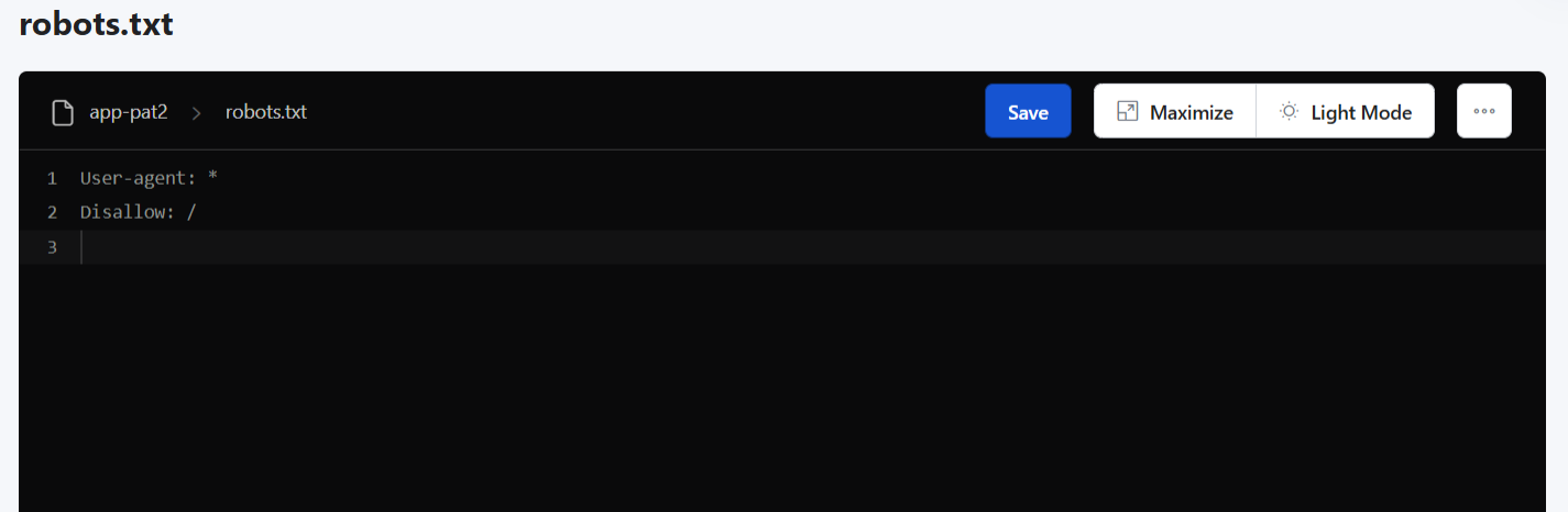 Editing robots.txt in runcloud