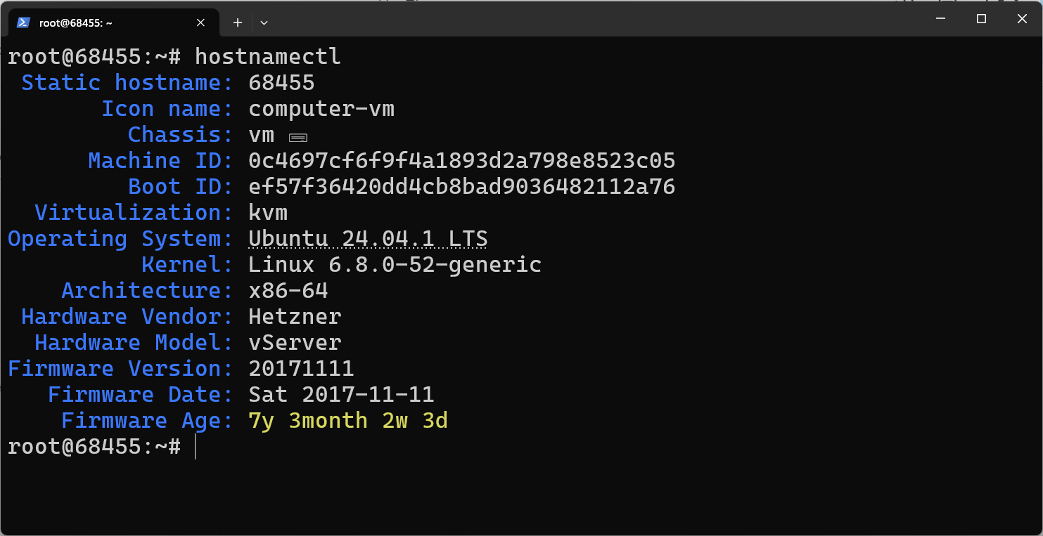 The hostnamectl command