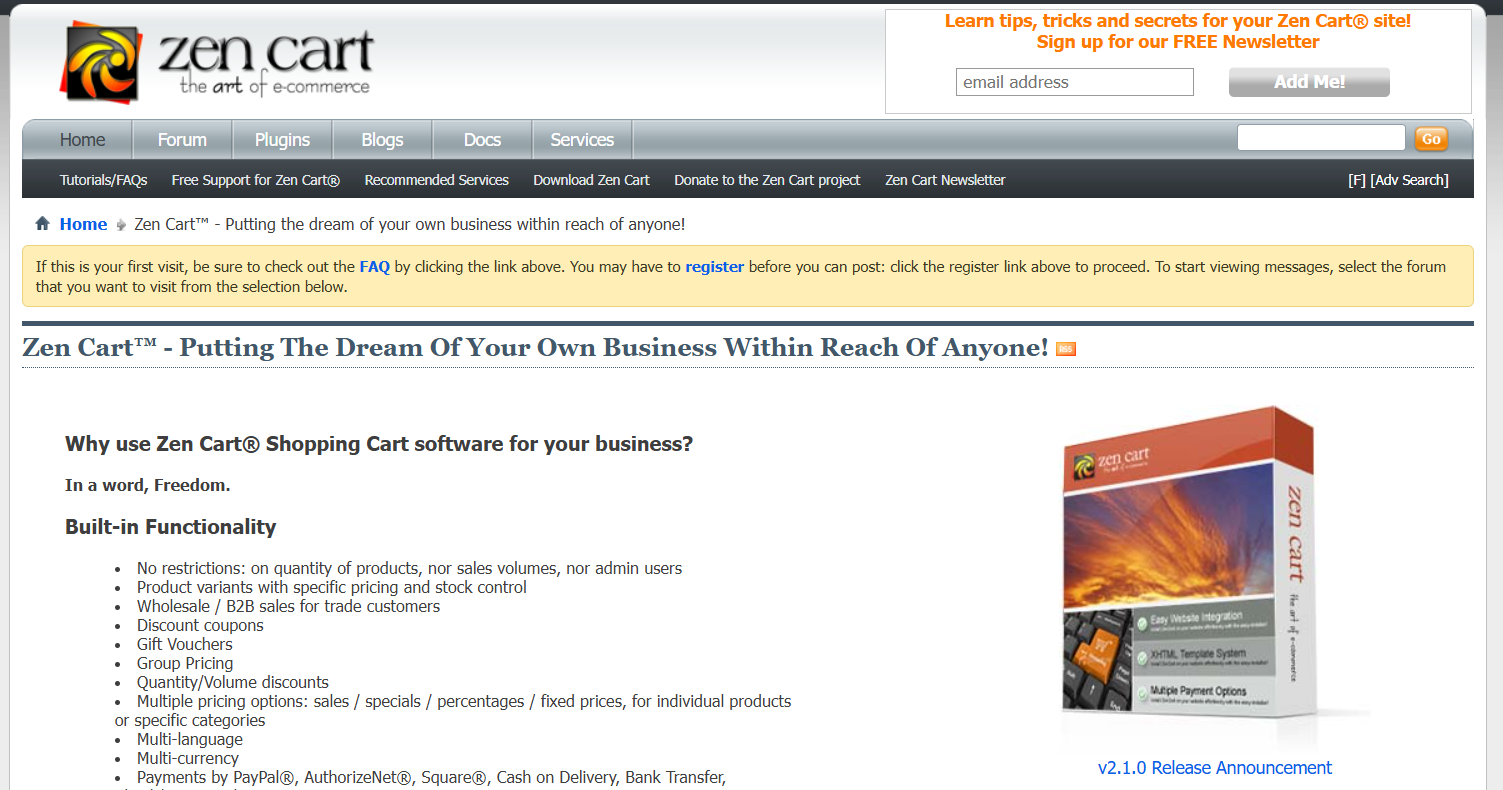 Free eCommerce Platforms