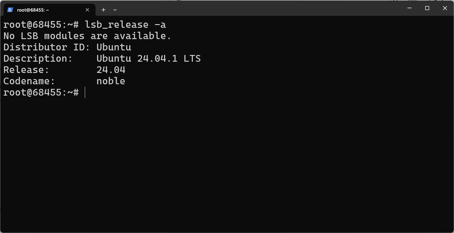 The lsb_release -a command