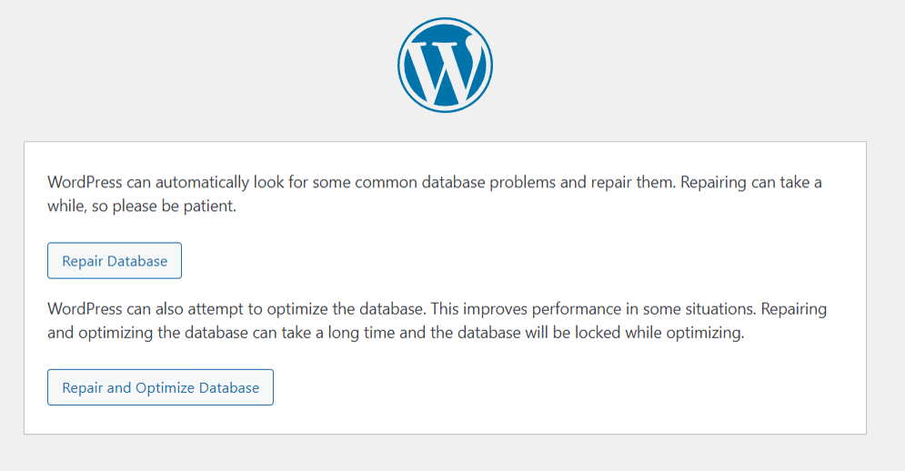 Fix the error establishing a database connection