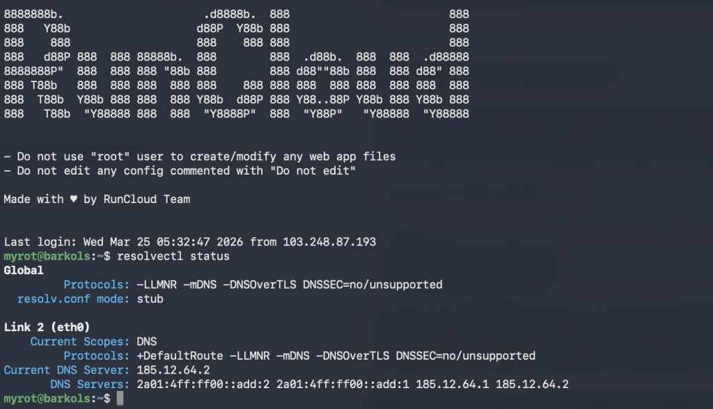 resolvectl status
