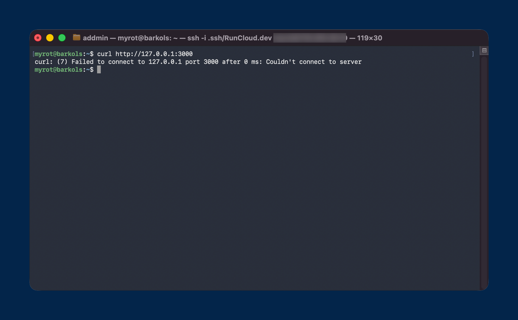 Check application accessible via CURL