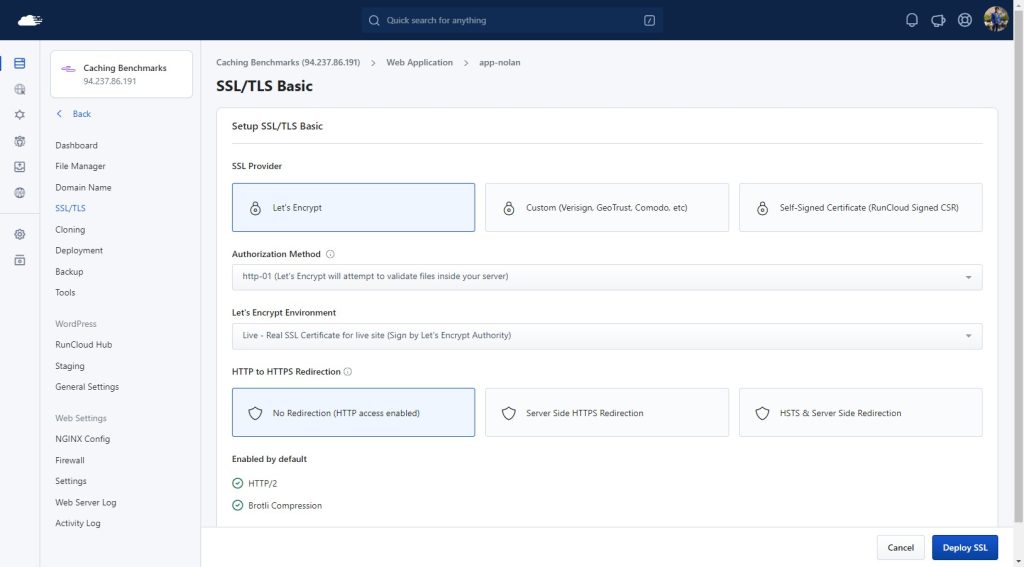 Using Let's Encrypt certificates on RunCloud