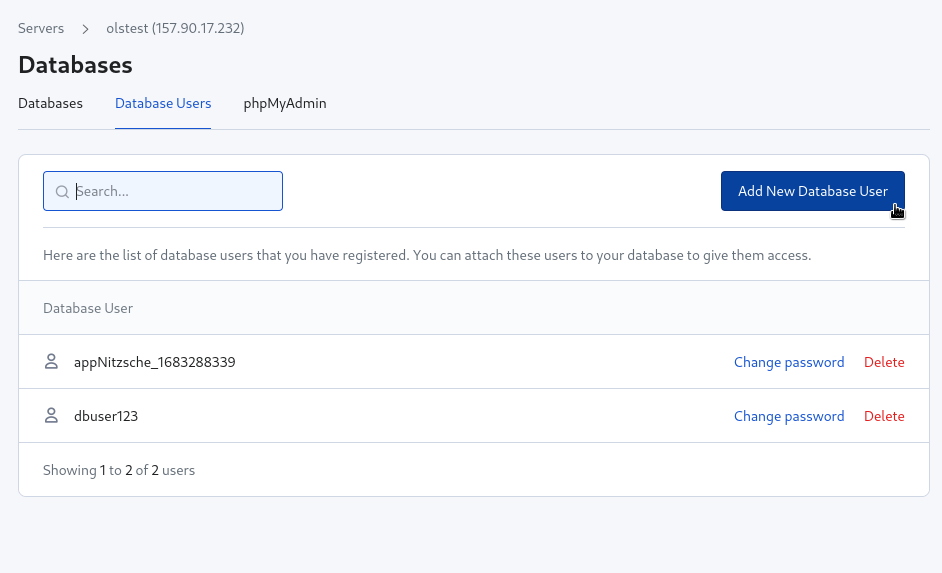 Adding a new user on RunCloud