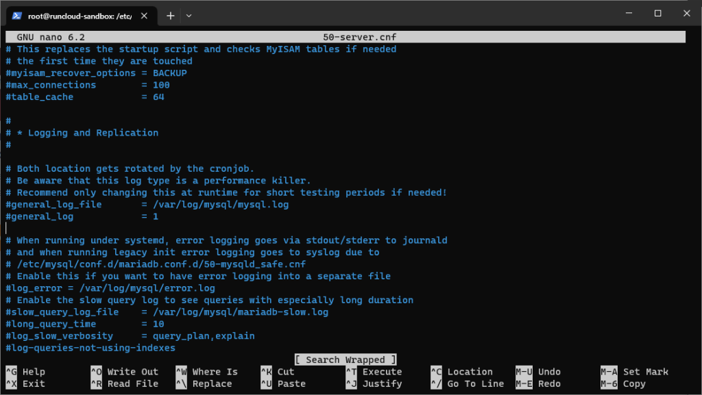 MySQL server configuration in Uvuntu Server