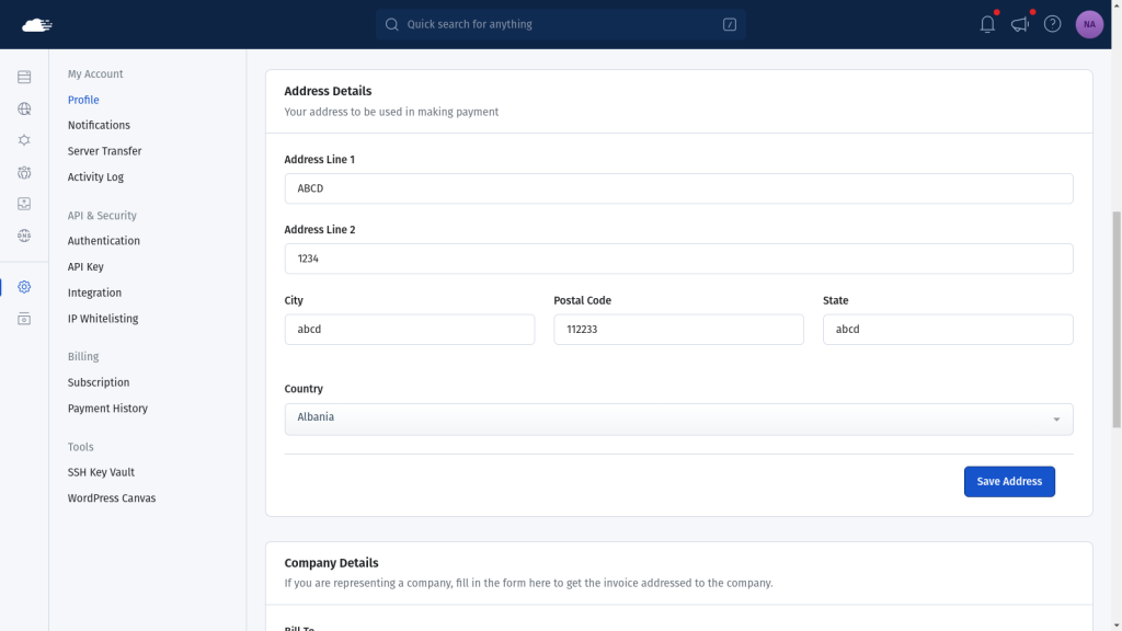 RunCloud billing details