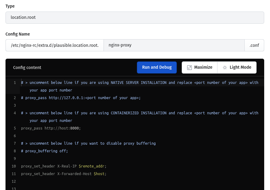 Nginx cofiguration