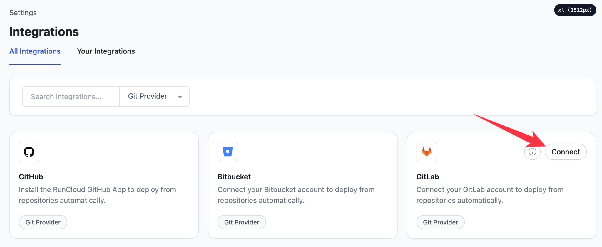 GitLab Integration for RunCloud