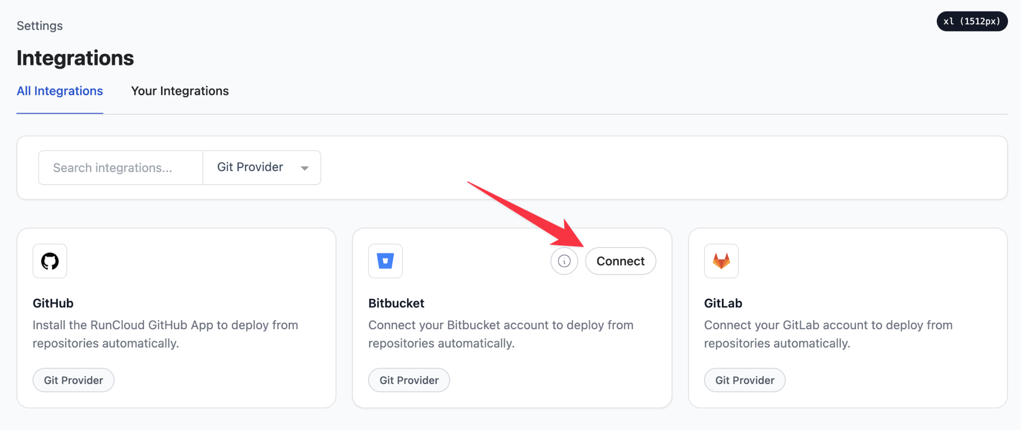 Bitbucket integration for RunCloud