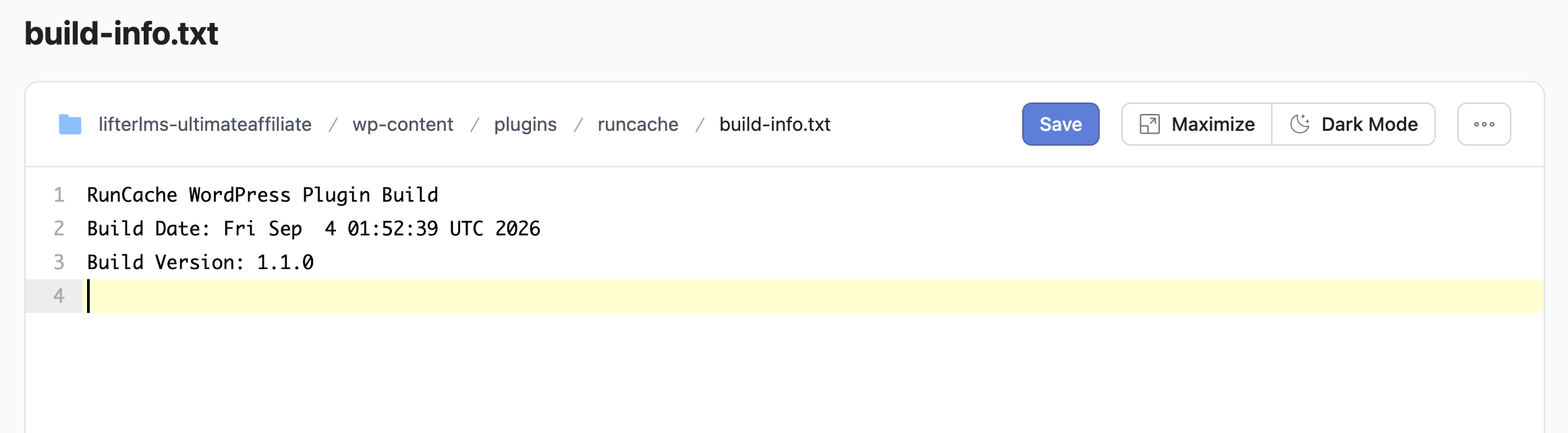 Build info